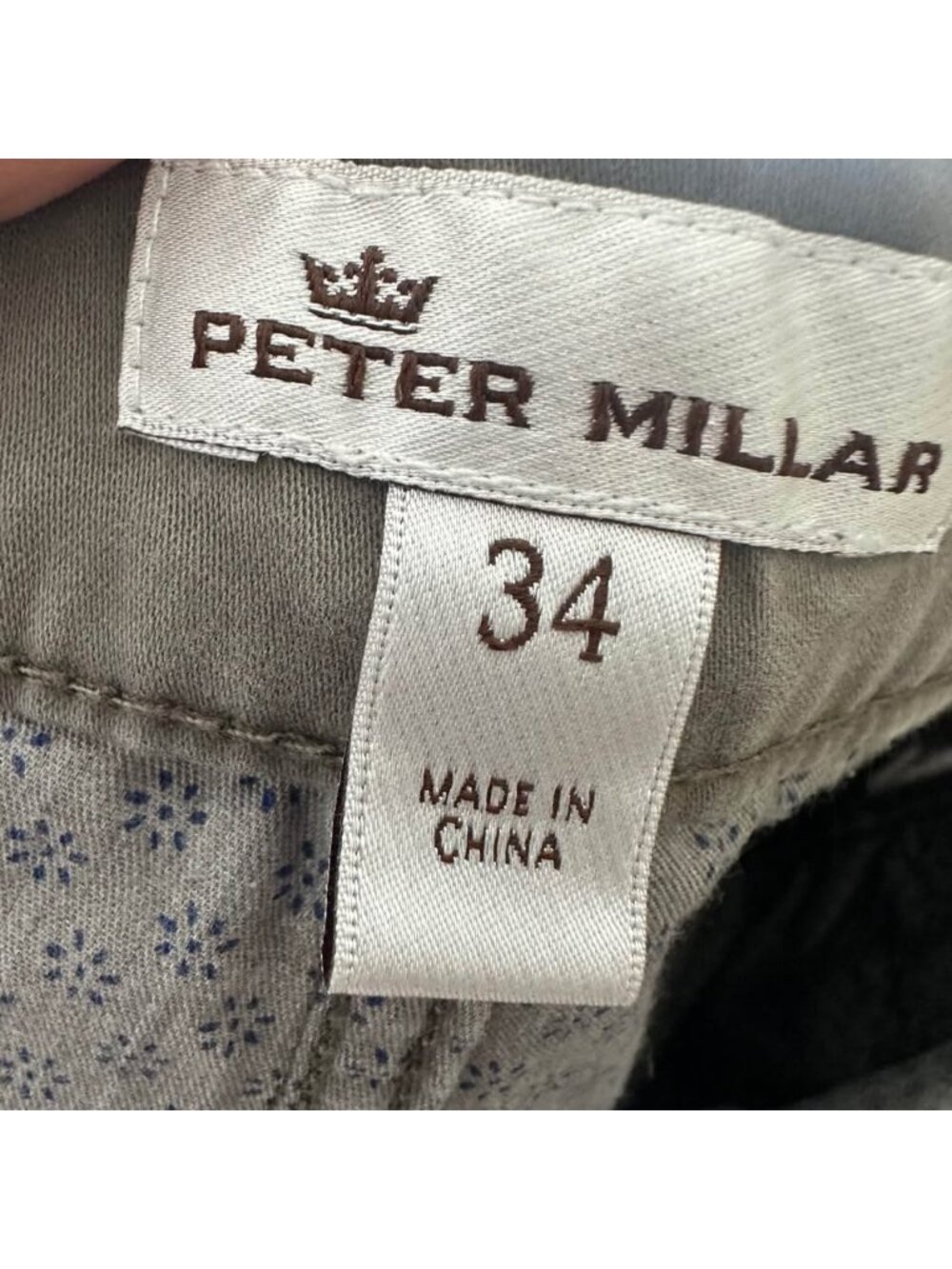Peter Millar Mens Performance Chino Pants Straight Leg Tan Brown Stretch 34x30 - Picture 4 of 9
